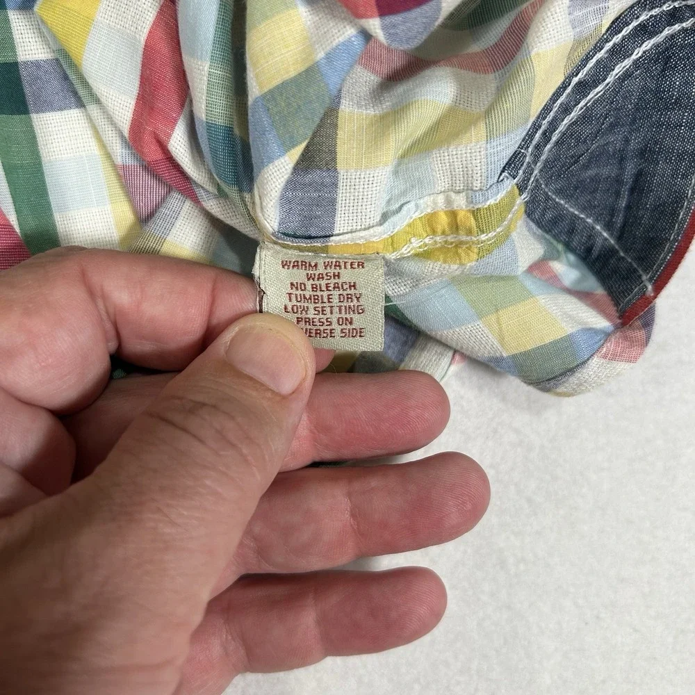 Carbon 2 Cobalt Mens XL Colorful Plaid‎ Flip Cuff Long Sleeve Button Up Shirt